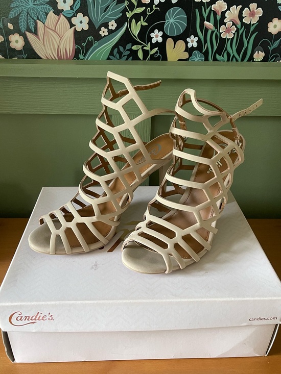 Candie's Shoes - Candie's Cream Cage-Strap Heel